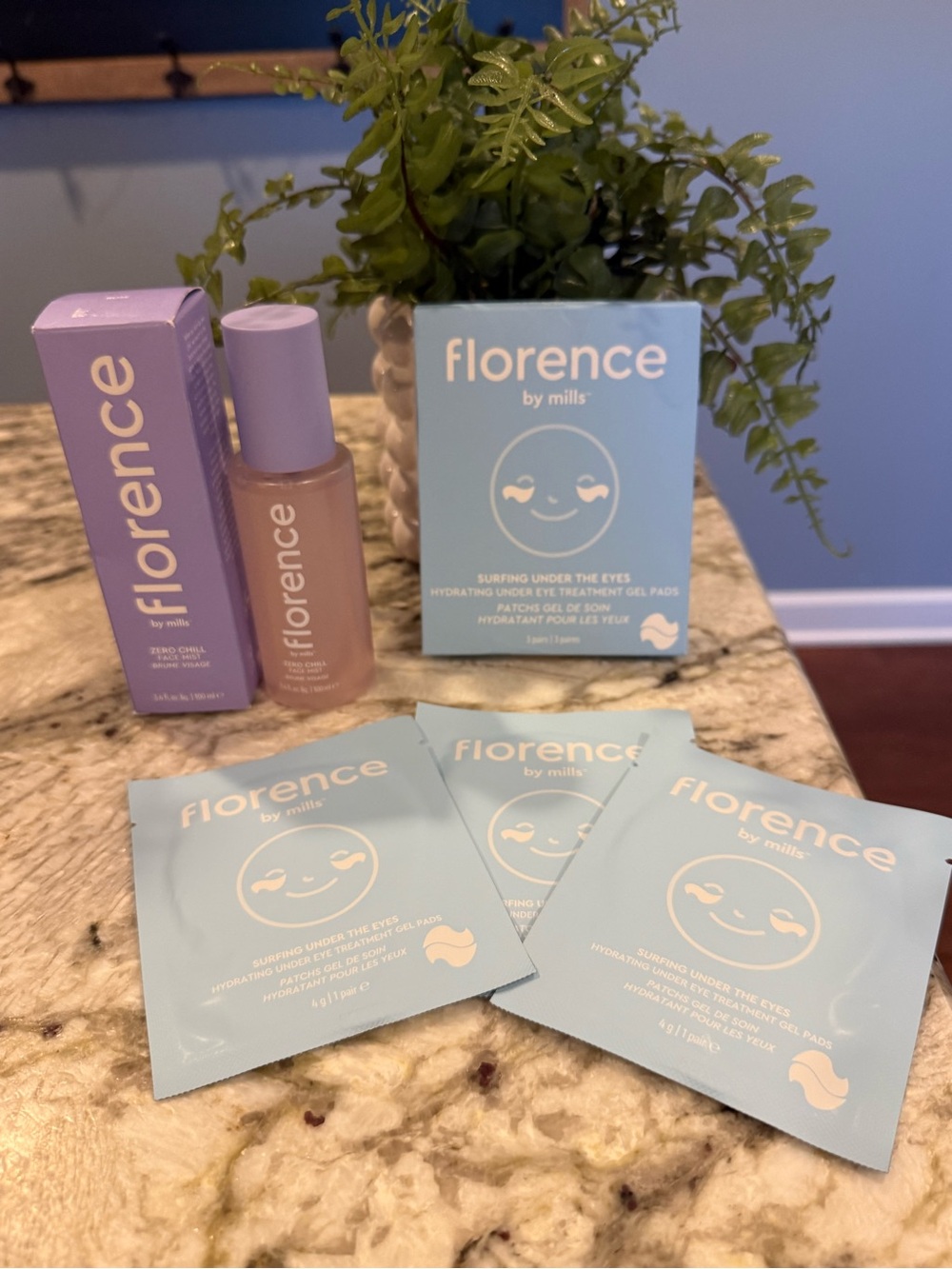 Florence by Mills Skincare Bundle Zero Chill Face Mist + Under Eye Gel Pads NEW